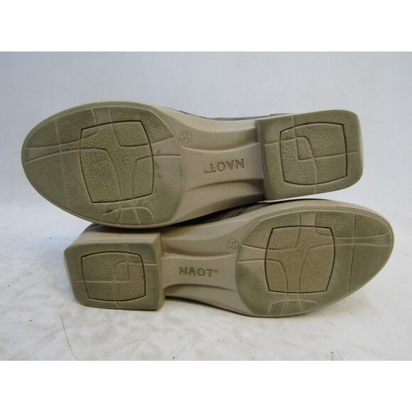 NAOT Size 39 EUR Distressed Beige Leather Lace Up Ankle Fashion Boots Bootie - Picture 9 of 11